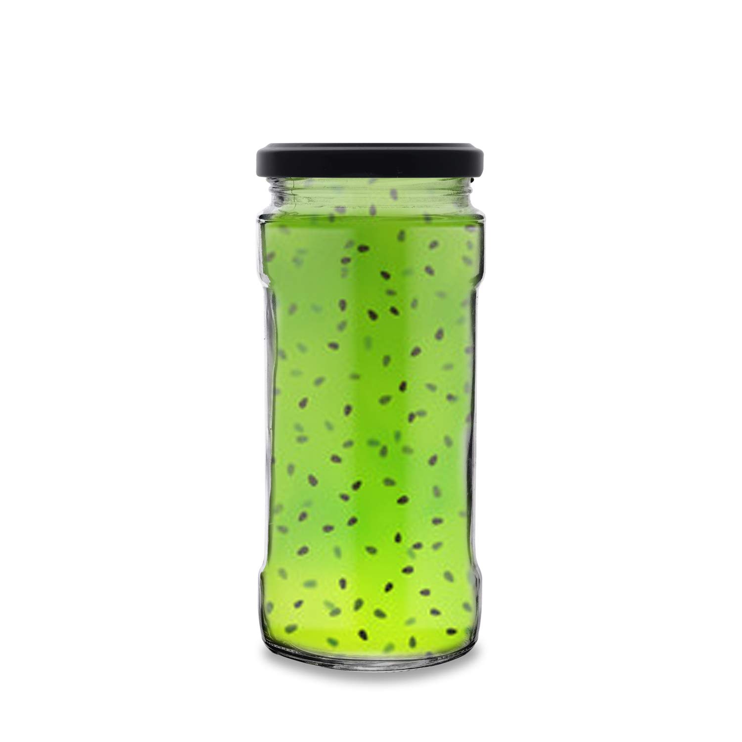 Croco Glass Crystal Clear L Lid Glass Jars - 12 Piece Set For Dry Fruits, Food Storage, Juice & Water | Transparent Glass, Screw Type, Round Design