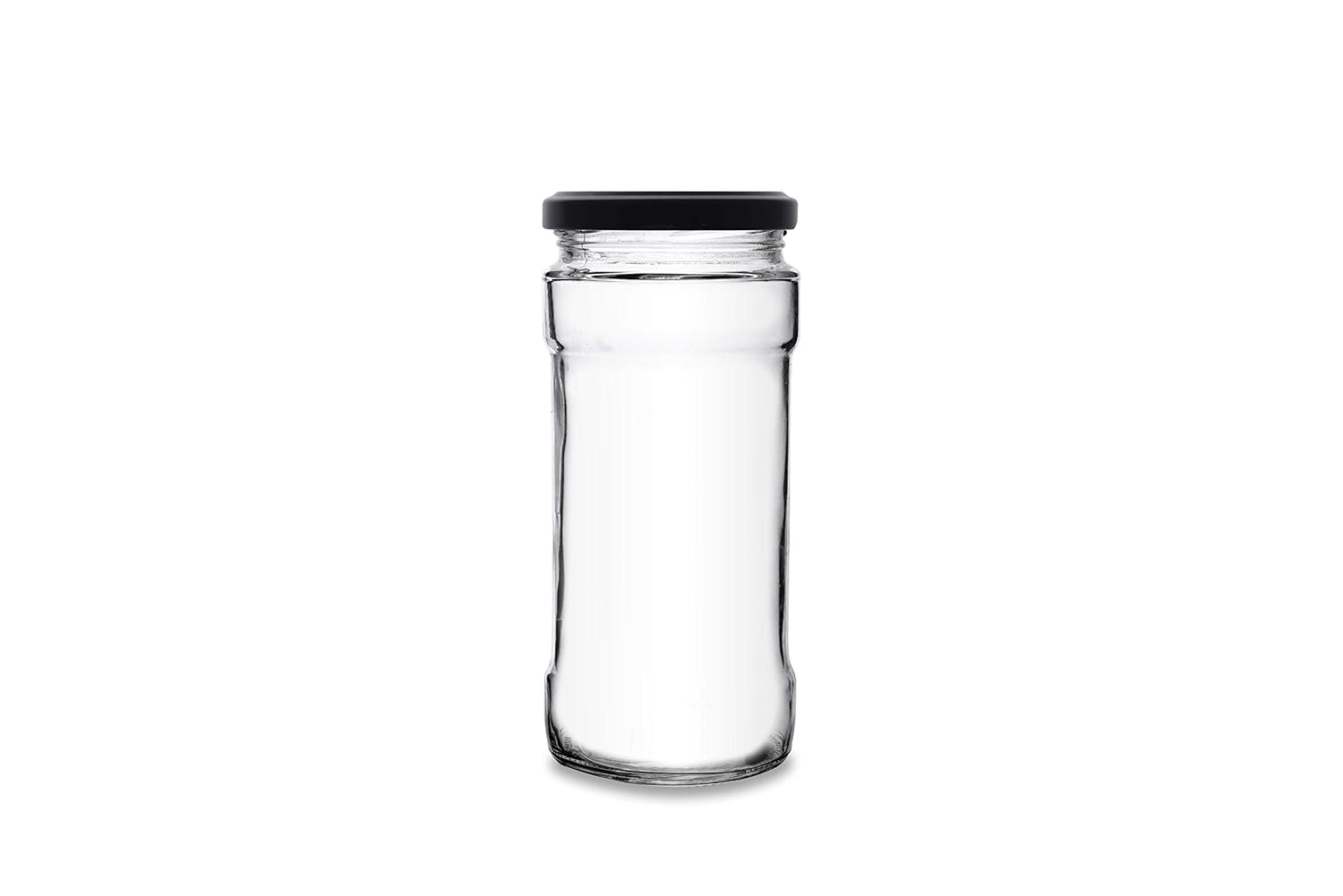 Croco Glass Crystal Clear L Lid Glass Jars - 12 Piece Set For Dry Fruits, Food Storage, Juice & Water | Transparent Glass, Screw Type, Round Design