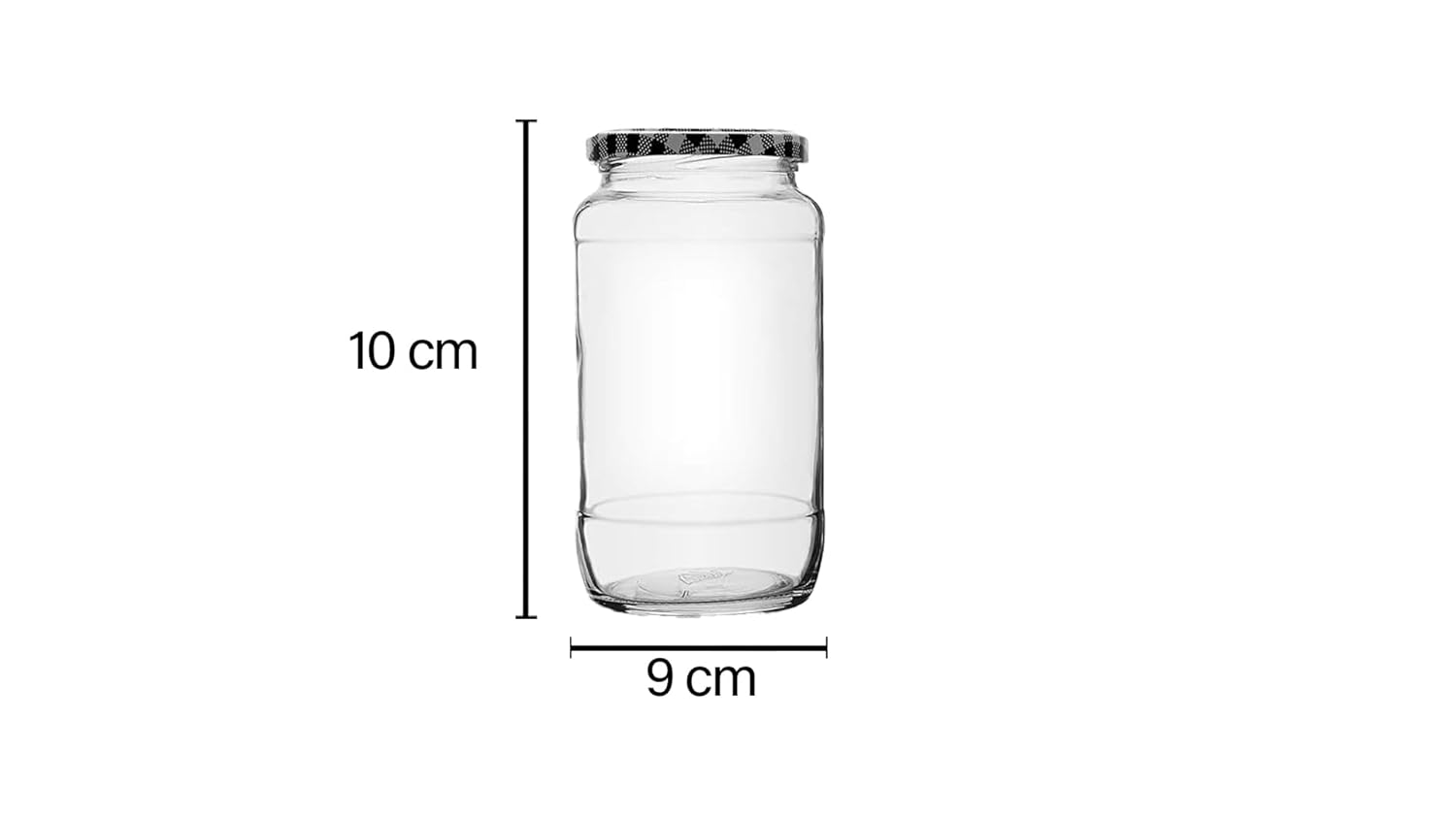 Croco Glass Jar With Air Tight Black Stripe Lid - Color: Transparent