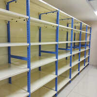 Four Pole Display Boltless Rack - Color: White