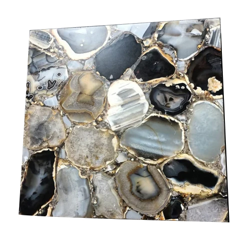 Black Agate Stone Table Top And Slab