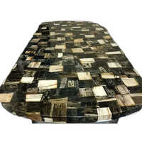 Black Petrified Wood Slab - High-quality Jasper & Wood, Customized Rectangular Size, Antique Imitation Style, Versatile Indoor/outdoor Decor