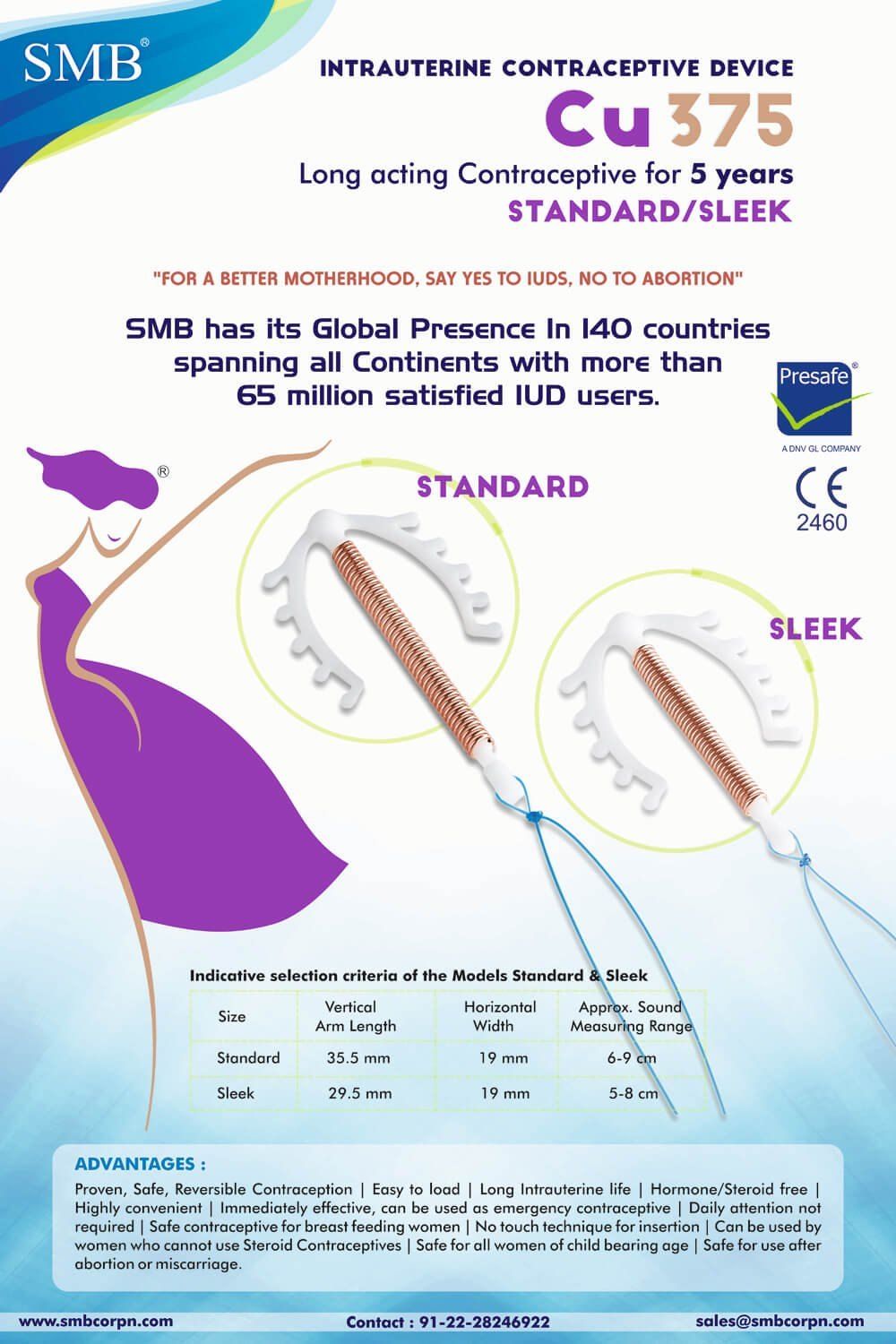 Smb Cu 375 Intrauterine Device - Long Acting Contraceptive For 5 Years