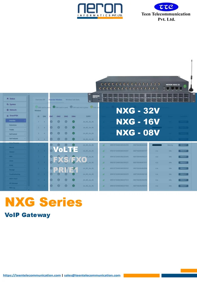 Neron NXG 16V GSM Volte VoIP Gateway