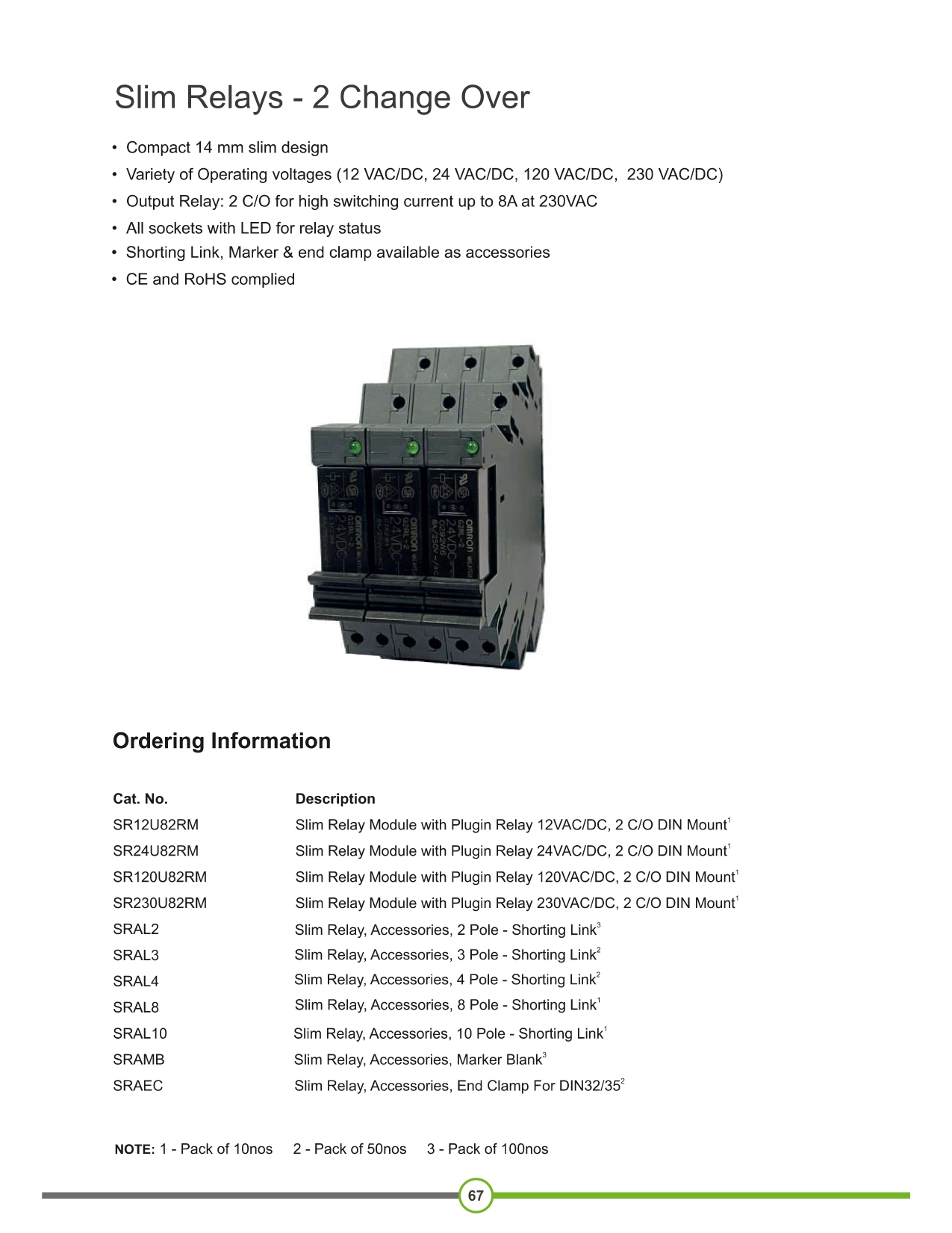 Slim Relays - 2 Change Over (GIC)