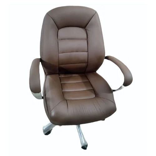 Brown Leather Office Chair - Color: As Per Requirement