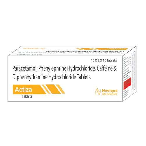 Paracetamol Phenylephrine Hydrochloride Caffeine And Diphenhydramine Hydrochloride Tablets