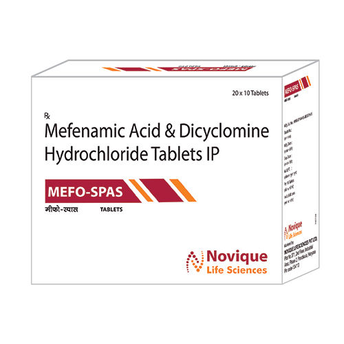 Mefenamic Acid And Dicyclomine Hydrochloride Tablets Ip - Drug Type: General Medicines