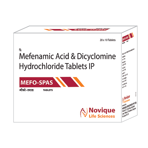 Mefenamic Acid And Dicyclomine Hydrochloride Tablets IP