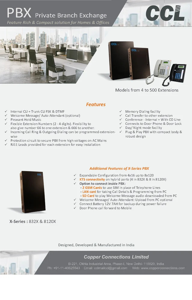 Ccl 232b Analog Intercom System - Application: Office
