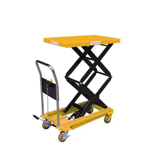 Movable Double Manual Scissor Lift Table - Load Capacity: 350  Kilograms (Kg)