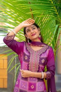 Mora Couture Jacquard Dola Silk Kurti Set With Santoon Trousers - Attributes: Comfortable & Soft