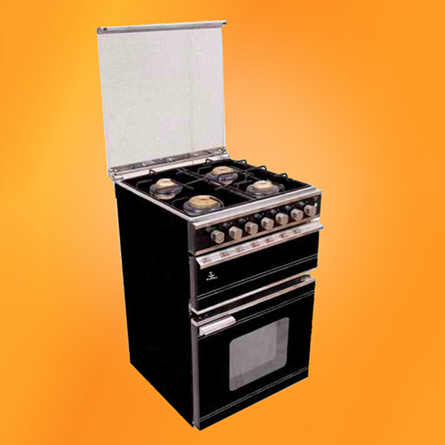 Black Steel 4 Burner Cooking Range