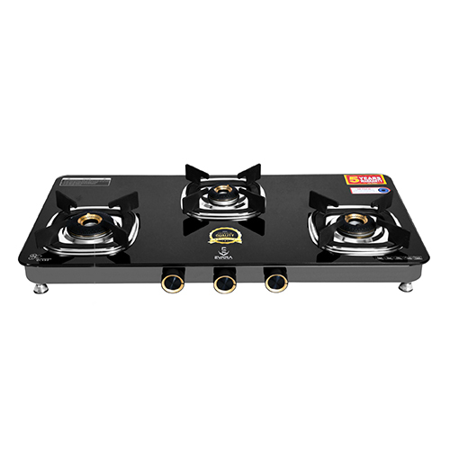 3 Burner Royal Toughened Glass Cooktop