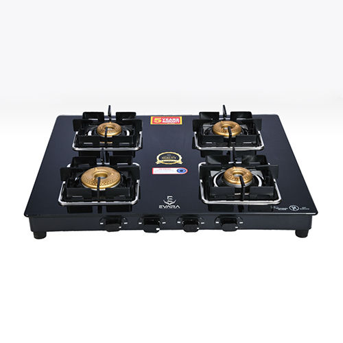 4 Burner Toughened Glass Cooktop - Gas Type: Lpg