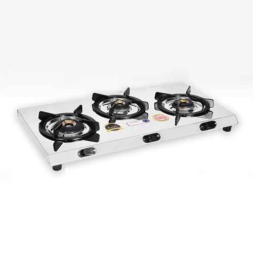 3 Burner Sleek Stainless Steel Cooktop
