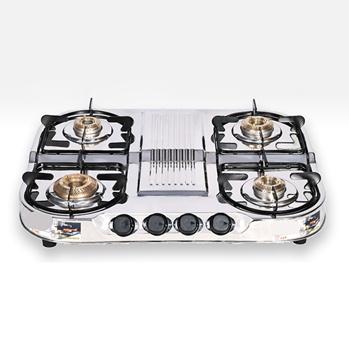 4 Burner Step Stainless Steel Cooktop