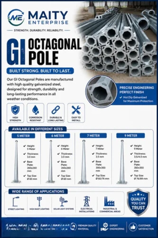 10 Meter Gi Octagonal Pole