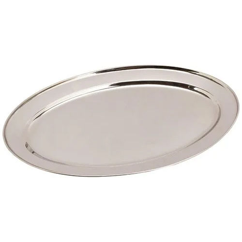 Stainless Steel Oval Platter - Color: Silver