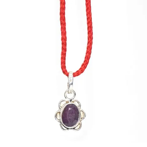 5.25 Ratti Purple Amethyst Gemstone Pendant - Natural Gemstone, Coated Finish, Eco-Friendly Design, Vibrant Color | Hindu Religious Style for Daily Wear