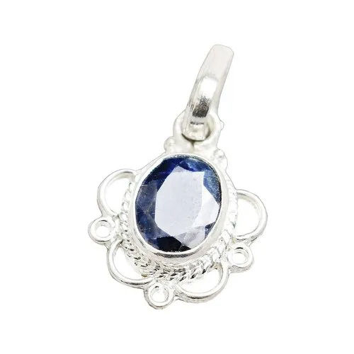 7.25 Ratti Blue Sapphire Silver Pendant - Feature: Durable