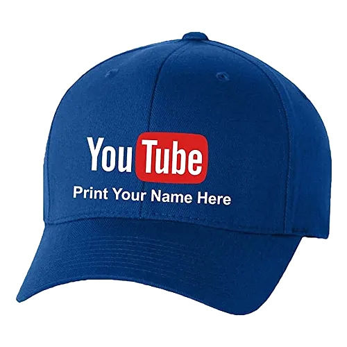 Mens Youtube Print Promotional Cap - Color: Blue