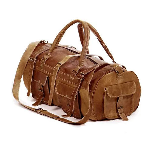 Brown Leather Duffle Bag - Design: Customized