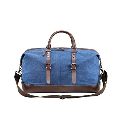 Promotional Leather Duffle Bag - Color: Blue