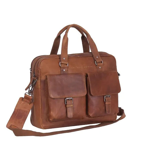 Leather Briefcase - High-Quality Leather, Zip Closure, Rich Brown Color, Customizable Design, Handbag Style