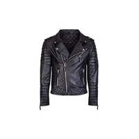 Mens Black Leather Jacket - High-Quality Leather, Full Sleeves, Embroidered Pattern | Stylish Winter Essential for Modern Men