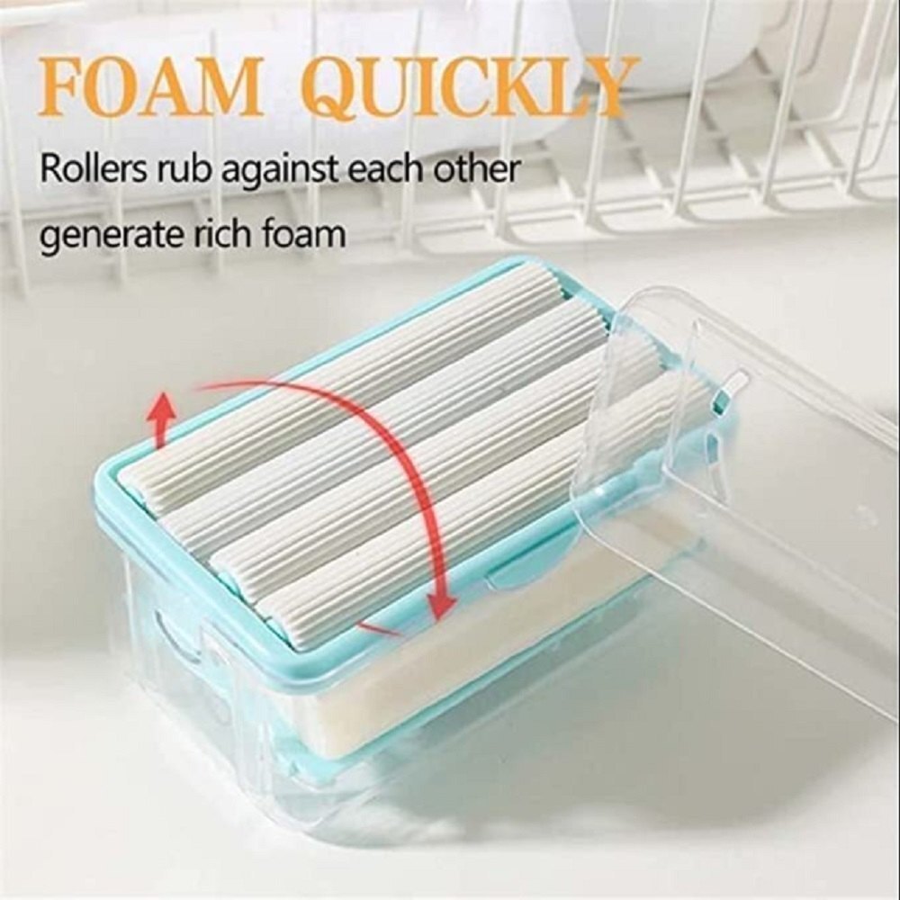 Mitsico Soap Dish Multifunctional Bar Soap Container, Foam Soap Dispenser With Roller