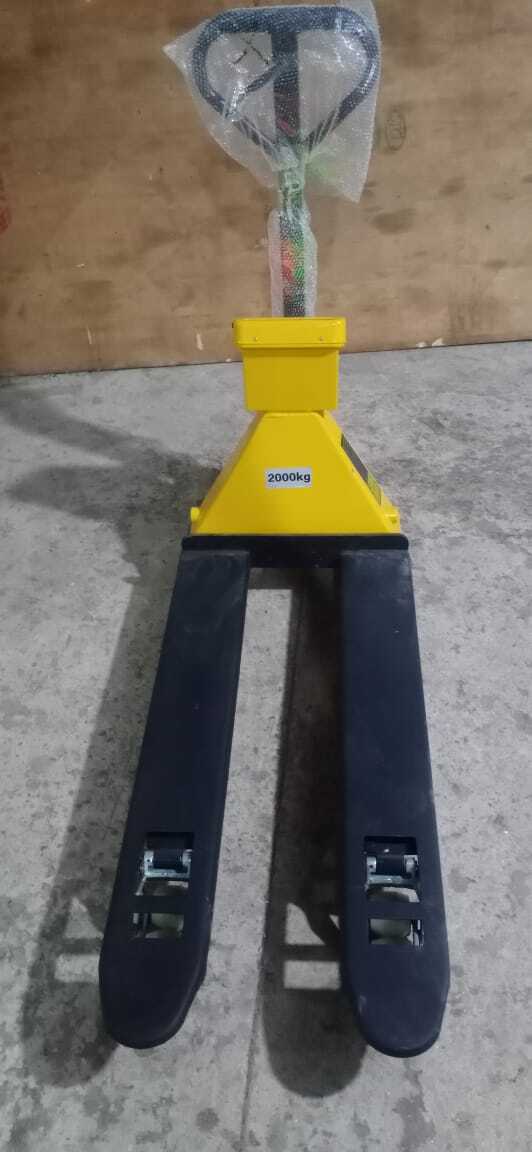 Pallet Truck - 2 Ton Capacity, 1150x550mm Nylon Wheels, Max Lift Height 200mm | New Industrial Equipment, Yellow & Black, 1 Year Warranty