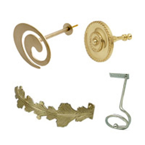 Metal Polished Curtain Hold Backs And Rosettes