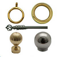 Exquisite Look Curtain Poles-finials-rings - Color: Golden