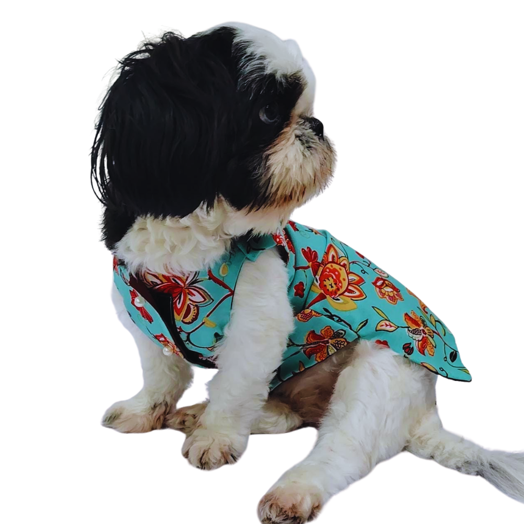 Flower Printed Kurta For Dogs And Cats By En-route Impex