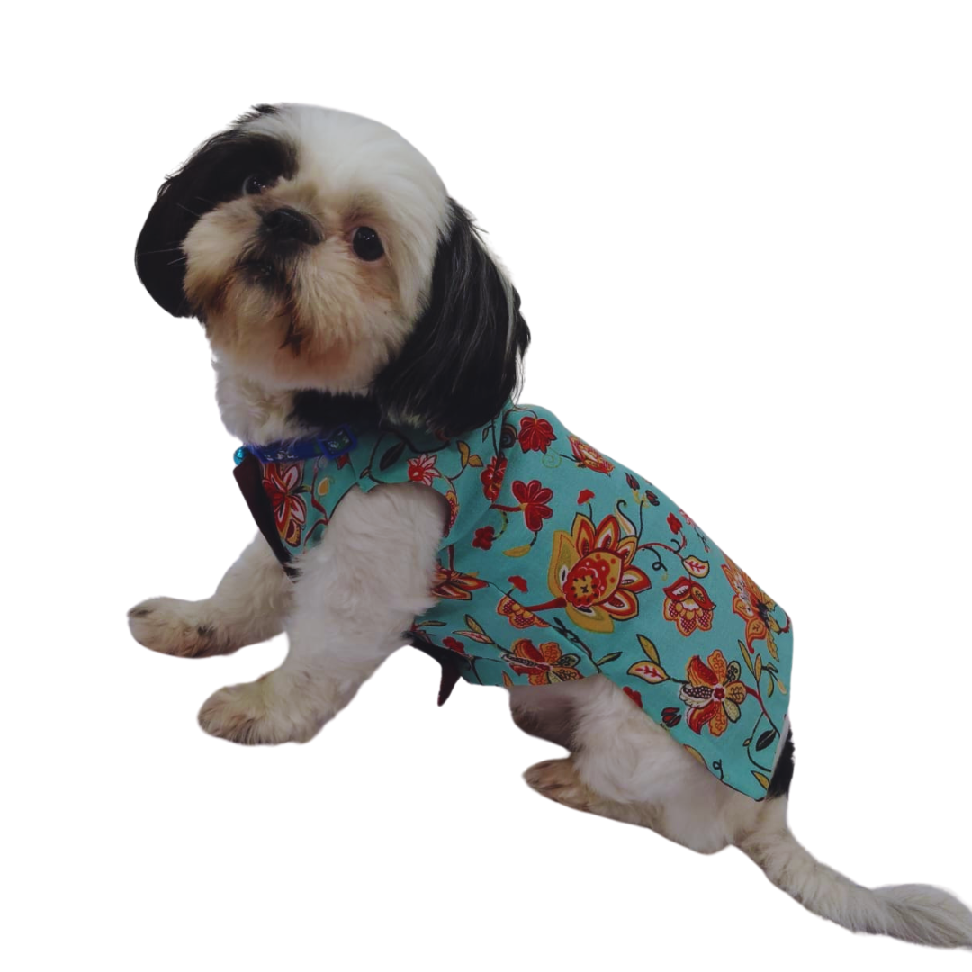 Flower Printed Kurta For Dogs And Cats By En-route Impex
