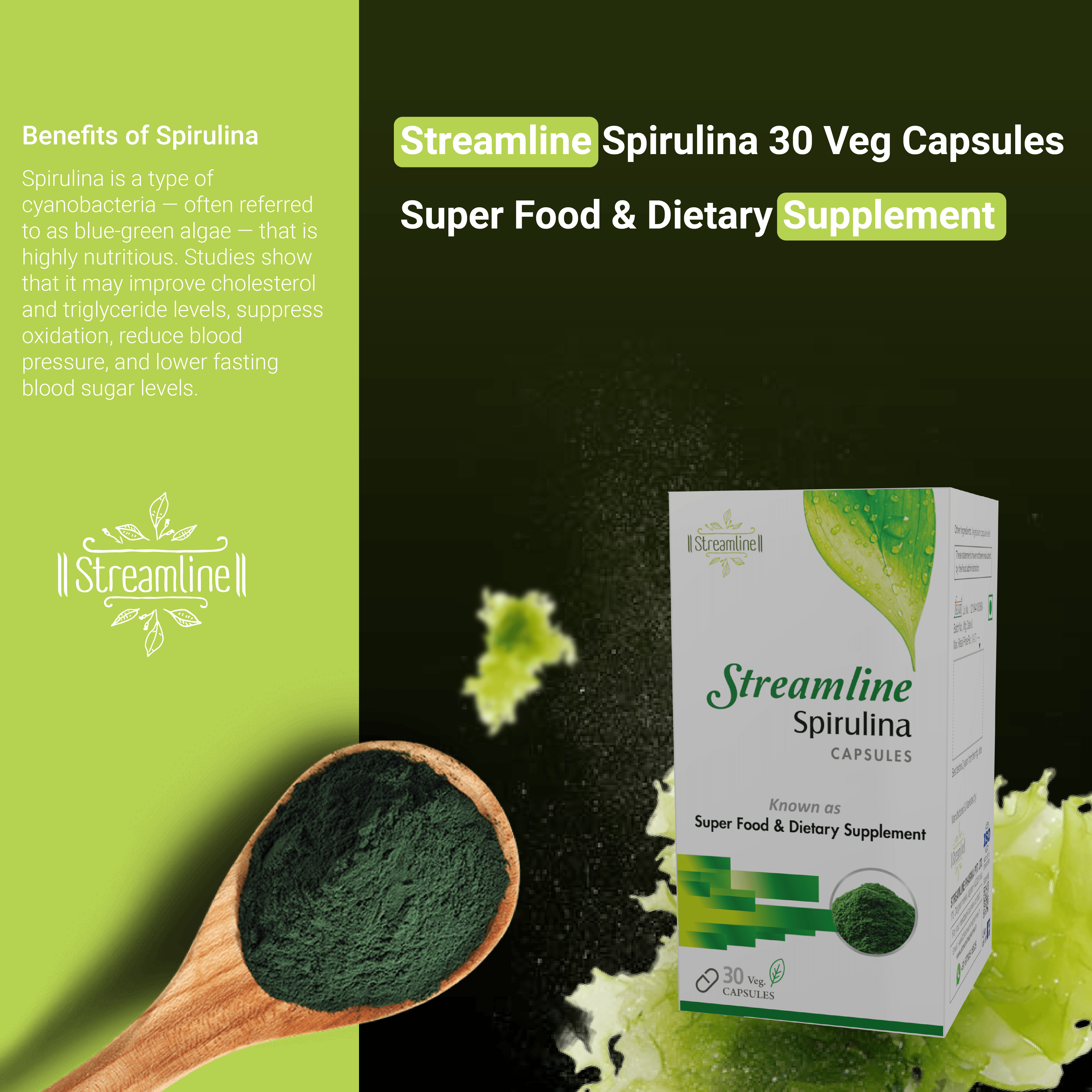 Streamline Spirulina - Age Group: For Adults
