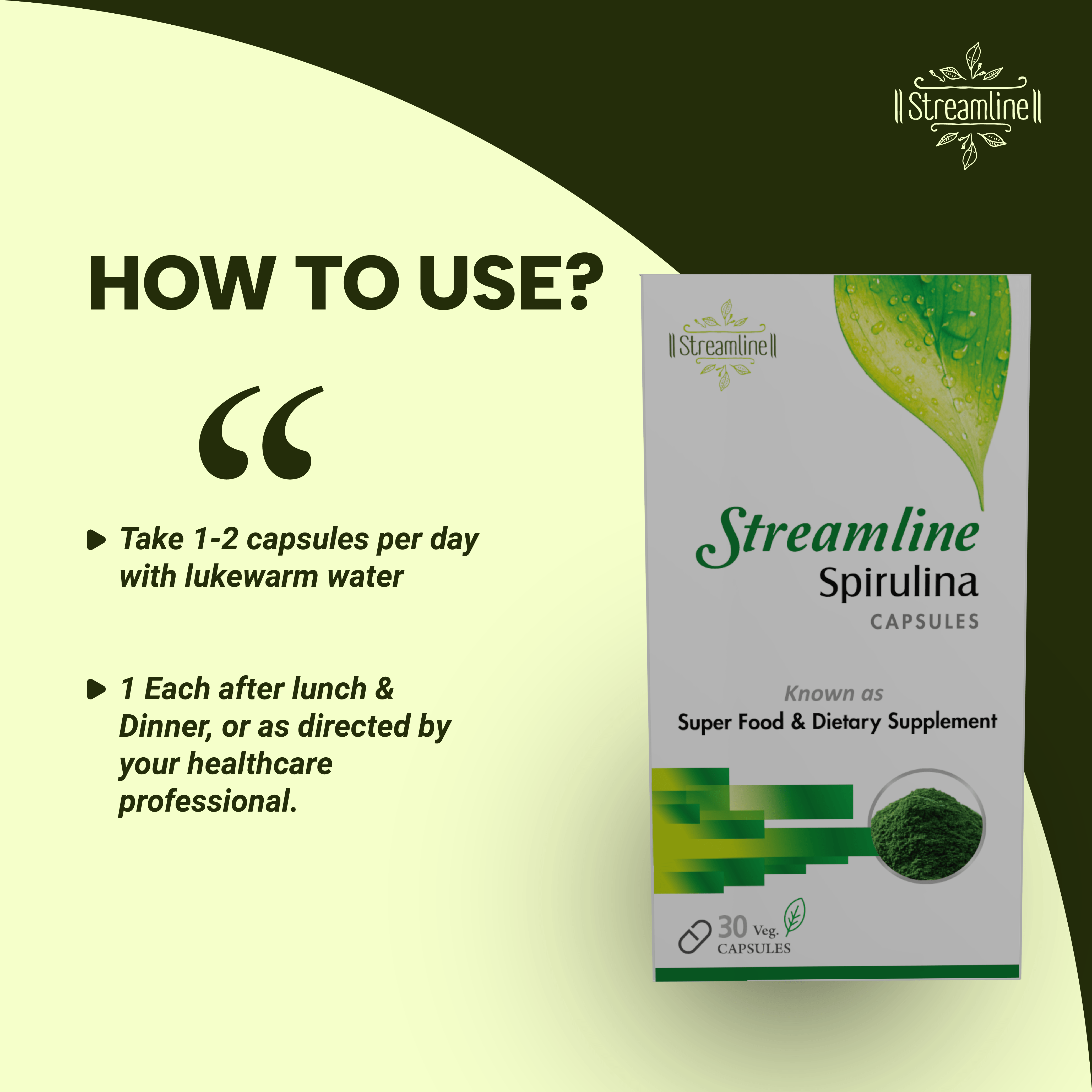 Streamline Spirulina - Age Group: For Adults