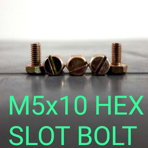 M5X10 Hex Slot Bolt - Color: As Per Requirement