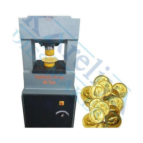 Hydraulic Silver And Gold Coin Press Machine - Color: Grey