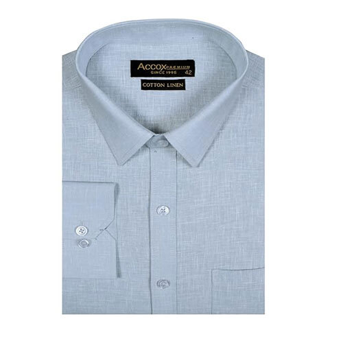 ACCOX Men's Long Full Sleeves Regular Fit Cotton Linen Formal Plain Shirts(GCR51)