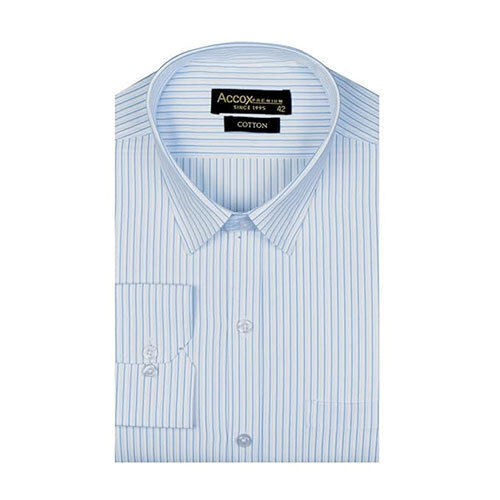 ACCOX Men's Striped Full Long Sleeves Regular Fit Cotton Formal Shirts(GCR61)