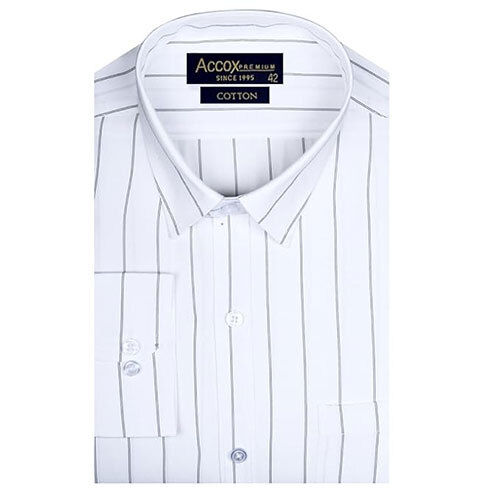 ACCOX Men's Cotton Long Full Sleeves Striped Checkred Regular Fit Formal Shirt for Men (GCR288)