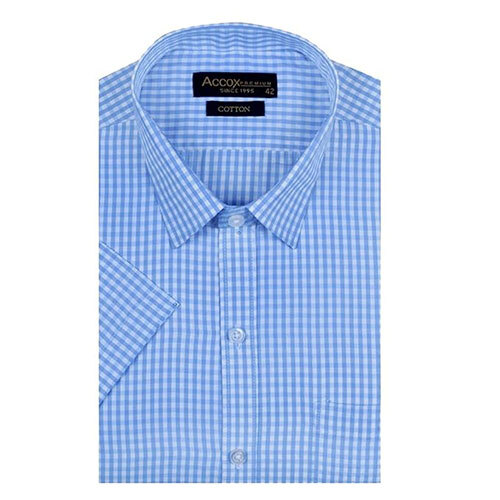 ACCOX Men's Half Sleeves Formal Regular Fit Cotton Check Shirt(Multi,GO543)