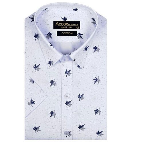 ACCOX Men's Breathable Cotton Half Sleeves Regular Fit Printed Formal Shirt for Men (GCR149)