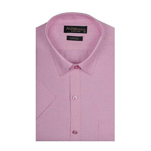 ACCOX पुरुषों की आधी आस्तीन की औपचारिक नियमित फिट सूतीplain शर्ट (GO489)