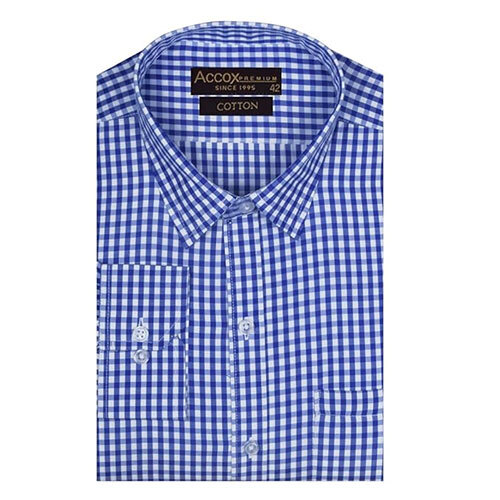ACCOX Men's Breathable Cotton Long Sleeves Regular Fit Checkered Formal Shirt for Men (GCR334)