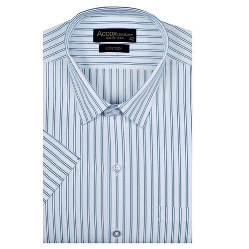 ACCOX Men's Striped Half Sleeves Regular Fit Cotton Formal Checkred Shirts(GCR05)