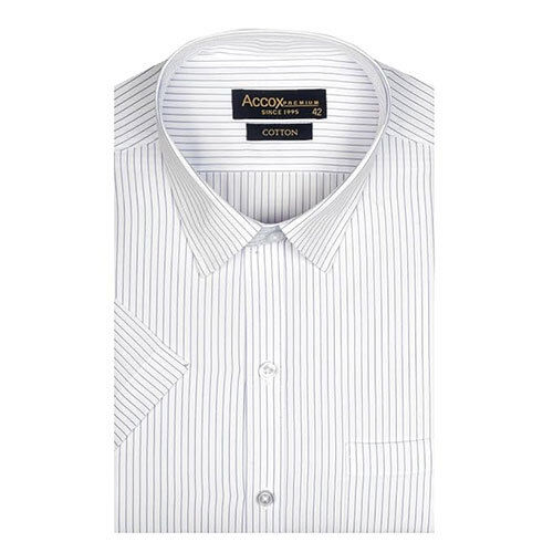 Accox Men'S Cotton Half Sleeves Striped Checkred Regular Fit Formal Shirt For Men (Gcr276) - Feature: Cool Pass