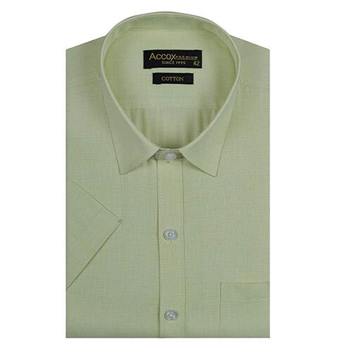 ACCOX Men's Half Sleeves Regular Fit Cotton Formal Self Design Checkred Shirts(GCR38)